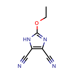Chemical structure of 2-Ethoxy-1H-imidazole-4,5-dicarbonitrile , CAS 51802-48-3, AChemBlock AD278578