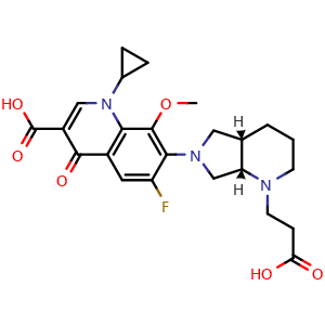 3-Quinolinecarboxylic acid, 7-[(4aS,7aS)-1-(2-carboxyethyl)octahydro-6H-pyrrolo[3,4-b]pyridin-6-yl]-1-cyclopropyl-6-fluoro-1,4-dihydro-8-methoxy-4-oxo-