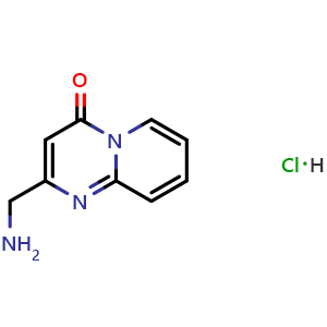 Chemical structure of 2-(Aminomethyl)-4H-pyrido[1,2-a]pyrimidin-4-one hydrochloride , CAS 3029269-79-9, AChemBlock AD278587