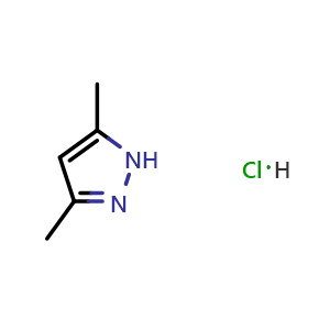 Chemical structure of 3,5-Dimethyl-1H-pyrazole hydrochloride , CAS 31705-88-1, AChemBlock AD278594