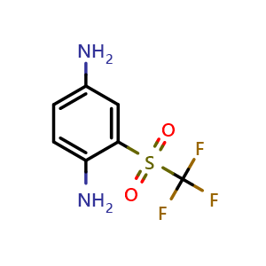 Chemical structure of 2-((Trifluoromethyl)sulfonyl)benzene-1,4-diamine , CAS 5265-02-1, AChemBlock AD278596
