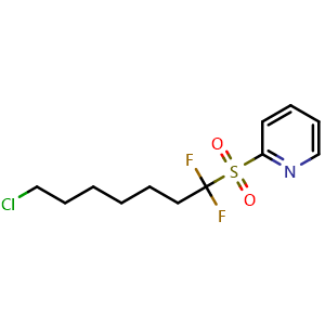 Chemical structure of 2-[(7-Chloro-1,1-difluoroheptyl)sulfonyl]pyridine , CAS 1450912-65-8, AChemBlock AD278597