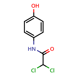 Chemical structure of 2,2-Dichloro-N-(4-hydroxyphenyl)acetamide , CAS 2153-10-8, AChemBlock AD278607