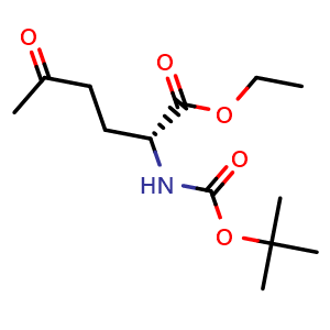 Chemical structure of Ethyl N-(tert-butoxycarbonyl)-5-oxo-D-norleucinate , CAS 2259644-26-1, AChemBlock AD278611