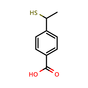 Chemical structure of 4-(1-Mercaptoethyl)benzoic acid , CAS 112241-24-4, AChemBlock AD278618