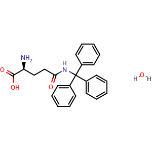 Chemical structure of (2S)-2-amino-4-[(triphenylmethyl)carbamoyl]butanoic acid hydrate , CAS 210824-12-7, AChemBlock AD278621