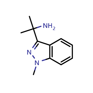 Chemical structure of 2-(1-Methylindazol-3-yl)propan-2-amine , CAS 1539323-37-9, AChemBlock AD278641