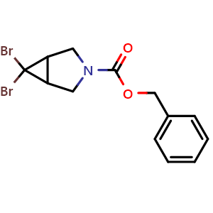 Chemical structure of 3-Cbz-6,6-dibromo-3-azabicyclo[3.1.0]hexane , CAS 681425-42-3, AChemBlock AD278650