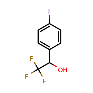Chemical structure of 4-Iodo-alpha-(trifluoromethyl)benzyl alcohol , CAS 857521-44-9, AChemBlock AD278652