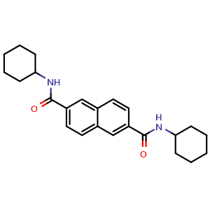 Chemical structure of N2,N6-Dicyclohexylnaphthalene-2,6-dicarboxamide , CAS 153250-52-3, AChemBlock AD278659