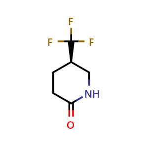 Chemical structure of (R)-5-(Trifluoromethyl)-2-piperidone , CAS 2382145-11-9, AChemBlock AD278661