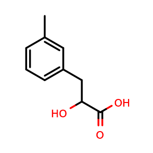 Chemical structure of 2-Hydroxy-3-(m-tolyl)propanoic acid , CAS 1181404-71-6, AChemBlock AD278662