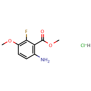 Chemical structure of Methyl 6-amino-2-fluoro-3-methoxybenzoate hydrochloride , CAS 1821247-95-3, AChemBlock AD278664