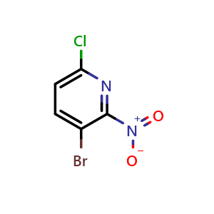 Chemical structure of 3-Bromo-6-chloro-2-nitropyridine , CAS 1805409-46-4, AChemBlock AD278674