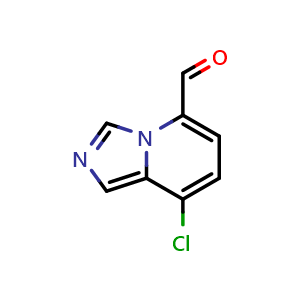 Chemical structure of 8-Chloroimidazo[1,5-a]pyridine-5-carbaldehyde , CAS 2021235-86-7, AChemBlock AD278675