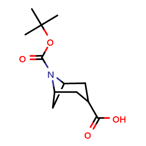 Chemical structure of 6-Boc-6-azabicyclo[3.1.1]heptane-3-carboxylic acid , CAS 2751615-20-8, AChemBlock AD278679
