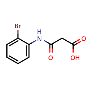 Chemical structure of 3-[(2-Bromophenyl)amino]-3-oxopropanoic acid , CAS 123019-95-4, AChemBlock AD278680