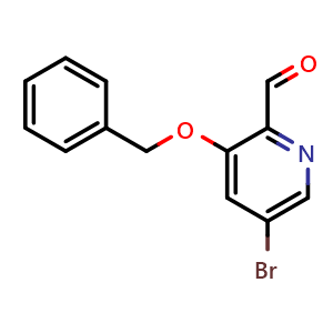 Chemical structure of 3-(Benzyloxy)-5-bromopicolinaldehyde , CAS 1342906-75-5, AChemBlock AD278690