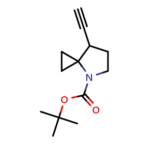 Chemical structure of 4-Boc-7-ethynyl-4-azaspiro[2.4]heptane , CAS 2361636-26-0, AChemBlock AD278692