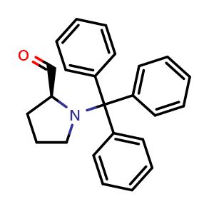 Chemical structure of (S)-1-Tritylpyrrolidine-2-carbaldehyde , CAS 628292-12-6, AChemBlock AD278696