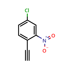 Chemical structure of 4-Chloro-1-ethynyl-2-nitrobenzene , CAS 947513-49-7, AChemBlock AD278697