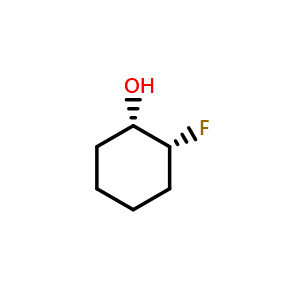 Chemical structure of (1S,2R)-2-Fluorocyclohexanol , CAS 918300-57-9, AChemBlock AD278698