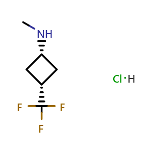 Chemical structure of cis-N-Methyl-3-(trifluoromethyl)cyclobutanamine hydrochloride , CAS 2920426-73-7, AChemBlock AD278699