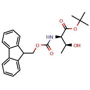 Chemical structure of N-Fmoc-D-threonine-1,1-dimethylethyl ester , CAS 1416853-35-4, AChemBlock AD278704