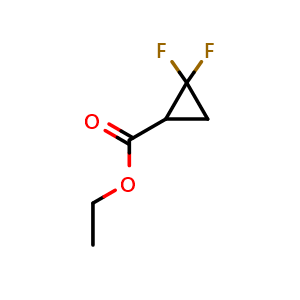 Chemical structure of Ethyl 2,2-difluorocyclopropanecarboxylate , CAS 151324-64-0, AChemBlock AD278707