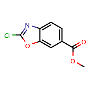 Chemical structure of Methyl 2-chlorobenzoxazole-6-carboxylate , CAS 819076-91-0, AChemBlock AD278711