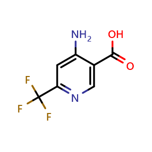 Chemical structure of 4-Amino-6-(trifluoromethyl)nicotinic acid , CAS 1256821-57-4, AChemBlock AD278713
