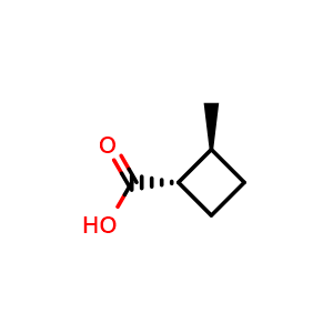 Chemical structure of (1S,2S)-2-Methylcyclobutanecarboxylic acid , CAS 1932088-83-9, AChemBlock AD278728