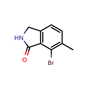 Chemical structure of 7-Bromo-6-methylisoindolin-1-one , CAS 1427356-73-7, AChemBlock AD278741