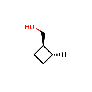 Chemical structure of (trans-2-Methylcyclobutyl)methanol , CAS 57705-63-2, AChemBlock AD278748