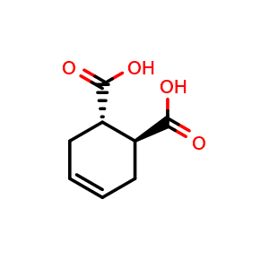 Chemical structure of (1S,2S)-Cyclohex-4-ene-1,2-dicarboxylic acid , CAS 51096-08-3, AChemBlock AD278756