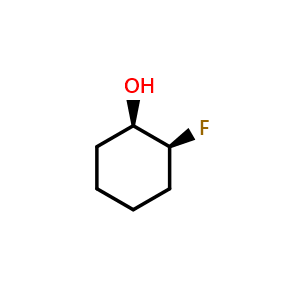 Chemical structure of (1R,2S)-2-Fluorocyclohexanol , CAS 918300-56-8, AChemBlock AD278757