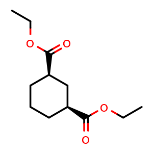 Chemical structure of Diethyl cis-Cyclohexane-1,3-dicarboxylate , CAS 62059-56-7, AChemBlock AD278758