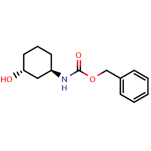 Chemical structure of trans-3-(Cbz-amino)cyclohexanol , CAS 750649-39-9, AChemBlock AD278759