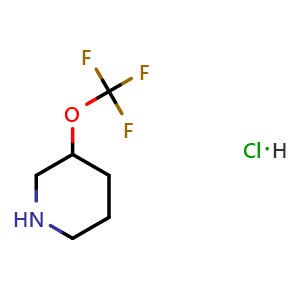 Chemical structure of 3-(Trifluoromethoxy)piperidine hydrochloride , CAS 1310684-89-9, AChemBlock AD278764