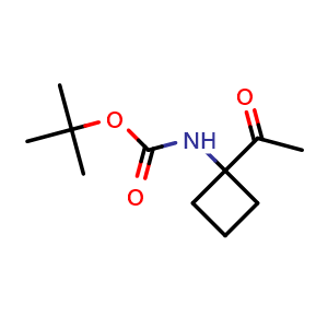 Chemical structure of 1-[1-(Boc-amino)cyclobutyl]ethanone , CAS 1257639-06-7, AChemBlock AD278767