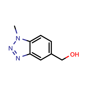 Chemical structure of (1-Methyl-1H-benzo[d][1,2,3]triazol-5-yl)methanol , CAS 120321-72-4, AChemBlock AD278768
