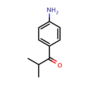 Chemical structure of 1-(4-Aminophenyl)-2-methyl-1-propanone , CAS 95249-12-0, AChemBlock AD278773