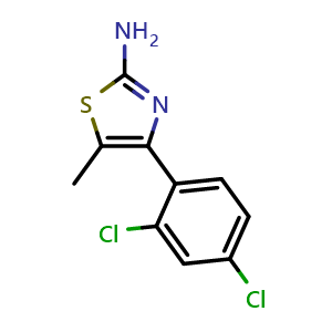 Chemical structure of 4-(2,4-Dichlorophenyl)-5-methylthiazol-2-amine , CAS 188120-61-8, AChemBlock AD278783