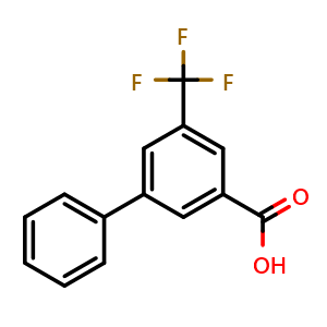 Chemical structure of 5-(Trifluoromethyl)-[1,1'-biphenyl]-3-carboxylic acid , CAS 1214343-03-9, AChemBlock AD278784