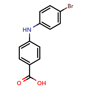 Chemical structure of 4-[(4-Bromophenyl)amino]benzoic acid , CAS 1285578-70-2, AChemBlock AD278787