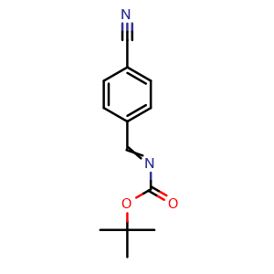 Chemical structure of 4-[(Boc-imino)methyl]benzonitrile , CAS 150884-51-8, AChemBlock AD278794