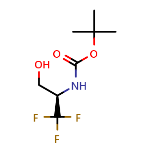 Chemical structure of (R)-2-(Boc-amino)-3,3,3-trifluoro-1-propanol , CAS 1393524-03-2, AChemBlock AD278802