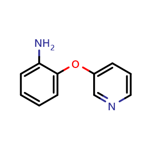 Chemical structure of 2-(Pyridin-3-yloxy)aniline , CAS 76167-49-2, AChemBlock AD278820