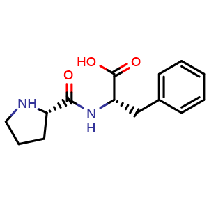 Chemical structure of L-Prolyl-L-phenylalanine , CAS 13589-02-1, AChemBlock AD278821