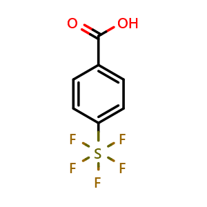 Chemical structure of 4-(Pentafluoro-l6-sulfanyl)benzoic acid , CAS 832-32-6, AChemBlock AD278823
